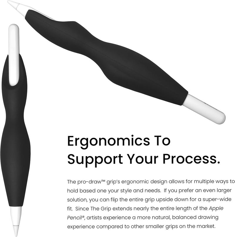 Pro-Draw The Grip for Apple Pencil Pro, 1st /2nd Gen Apple Pencil, and USB-C model // More Comfort. Better Control. - Image 2